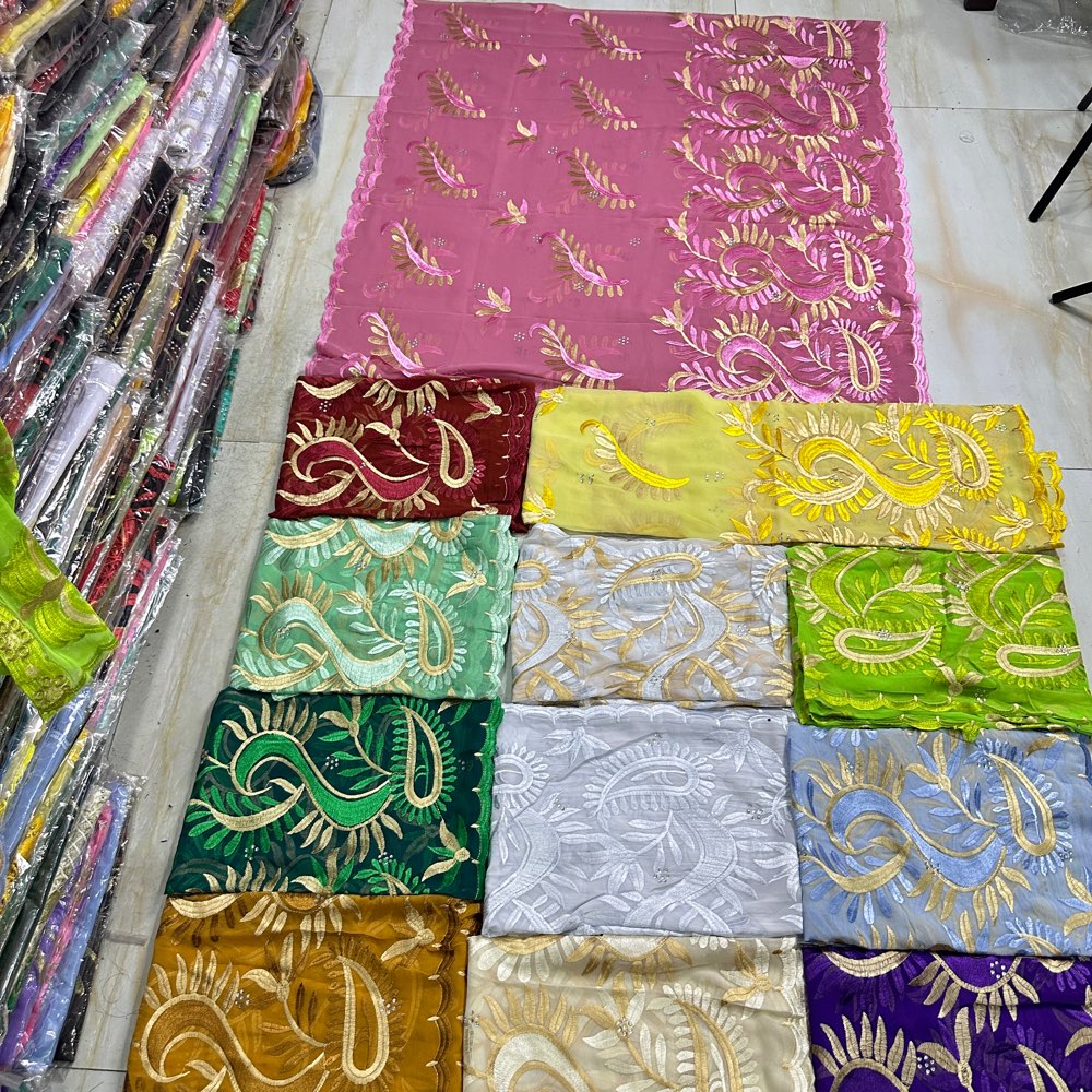 Embroidery Pashmina - Grosir Syal Sifon Etnis Tradisional Jilbab