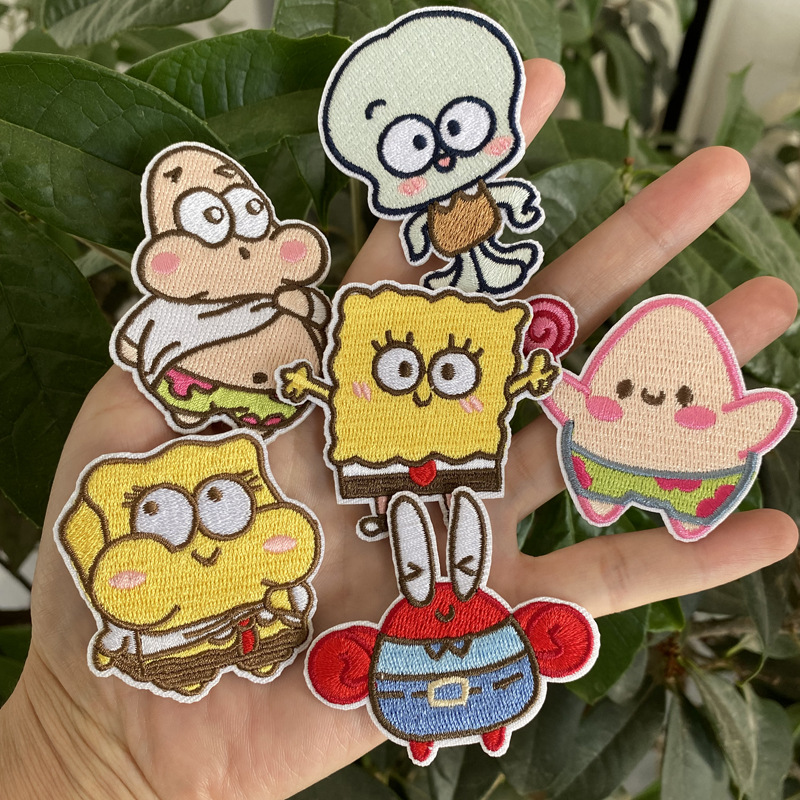 Embroidery Diy - Stiker Bordir Kartun SpongeBob SquarePants yang