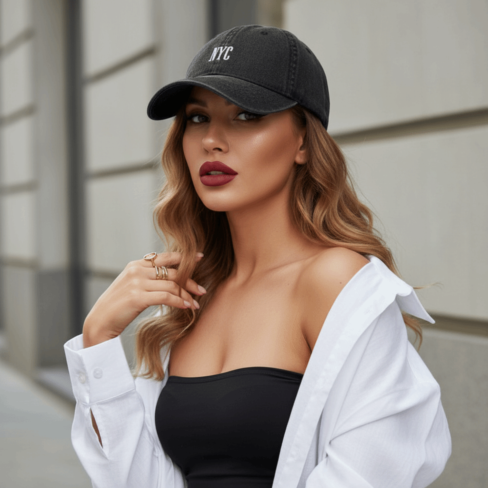 Embroidery Nyc - Topi Bisbol Bordir NYC Kasual Modis