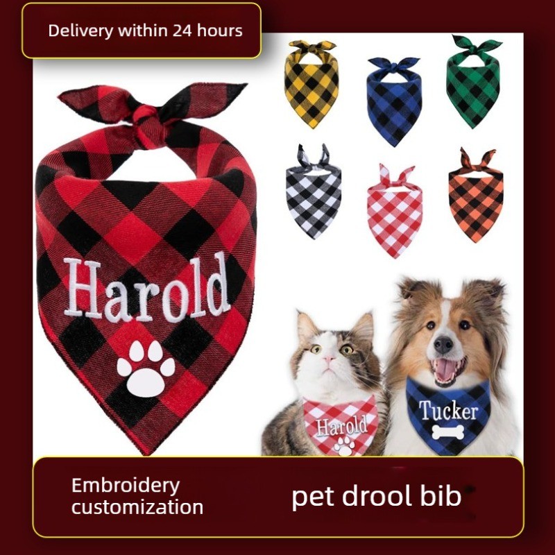 Embroidery Pashmina - Bandana Bordir Nama Anjing, Syal Hewan