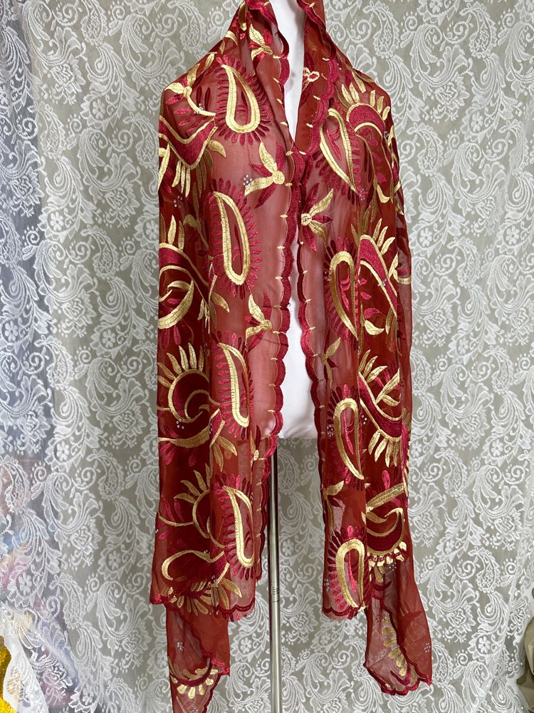 Grosir Syal Sifon Etnis Tradis - Embroidery Pashmina ulasan dan harga