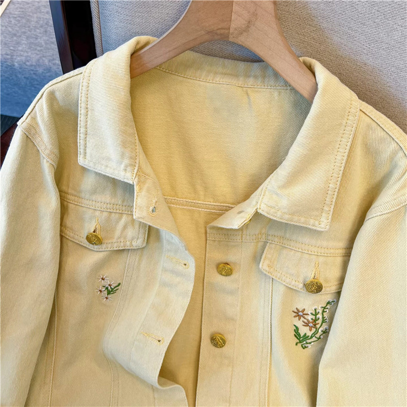 Jaket Denim Pendek Kuning Bord - Embroidery Yellow ulasan dan harga