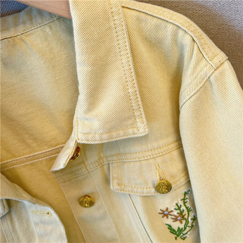 Jaket Denim Pendek Kuning Bord - Embroidery Yellow ulasan dan harga
