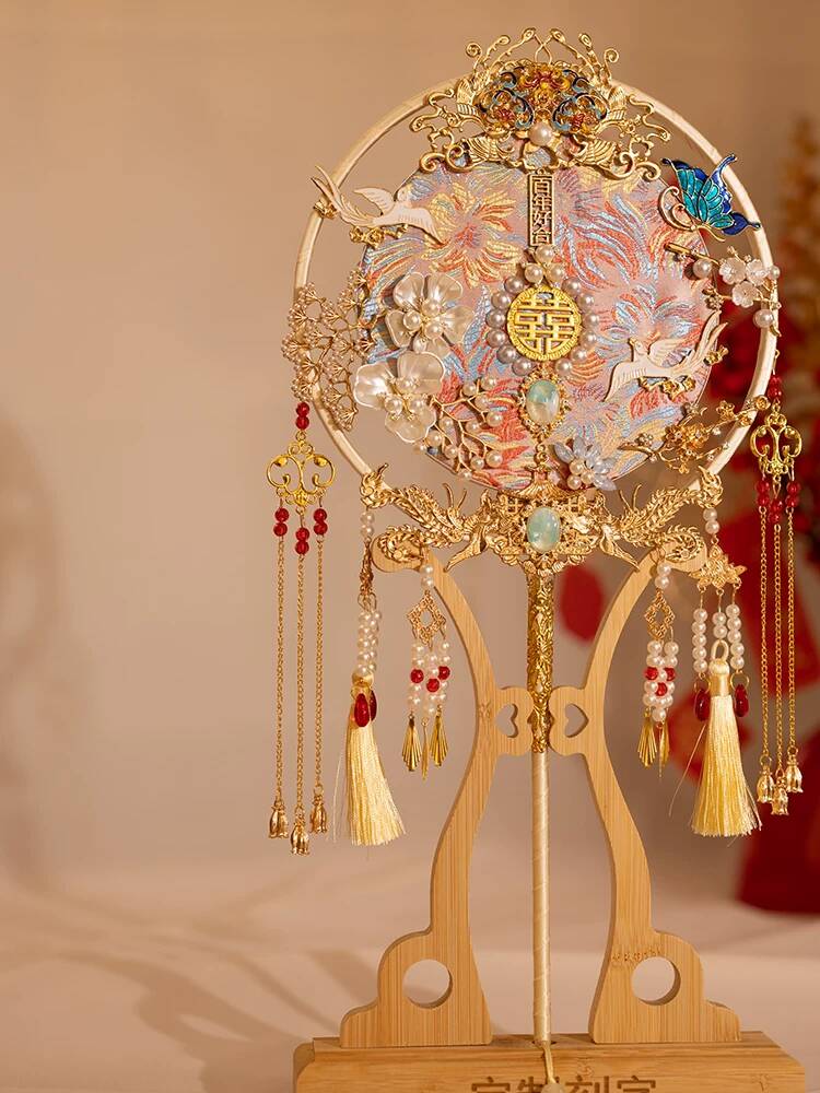 Kipas Bulat Pengantin Gaya Cin - Embroidery Diy ulasan dan harga