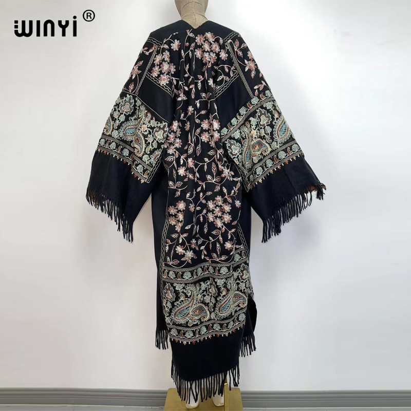 WINYI Mantel Panjang Wanita Mu - Embroidery Pashmina ulasan dan harga