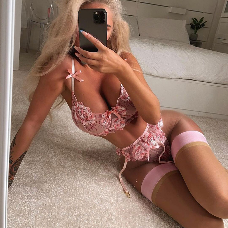 Set Lingerie Baru Seksi Bordir - Embroidery Underwear ulasan dan harga