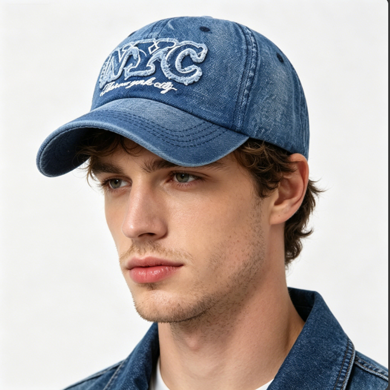 Topi bisbol Denim NYC bordir Y - Embroidery Nyc ulasan dan harga