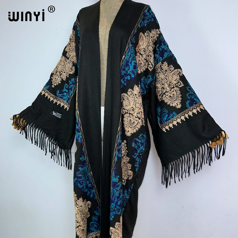 WINYI Mantel Panjang Bordir Pa - Embroidery Pashmina ulasan dan harga
