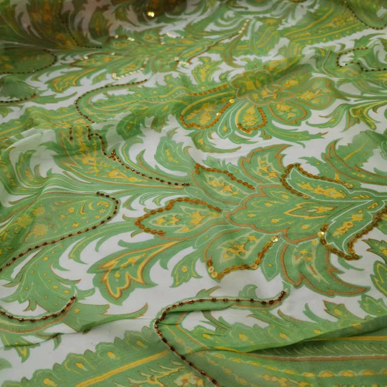 Kain Georgette Sutra Payet Bah - Embroidery Pashmina ulasan dan harga