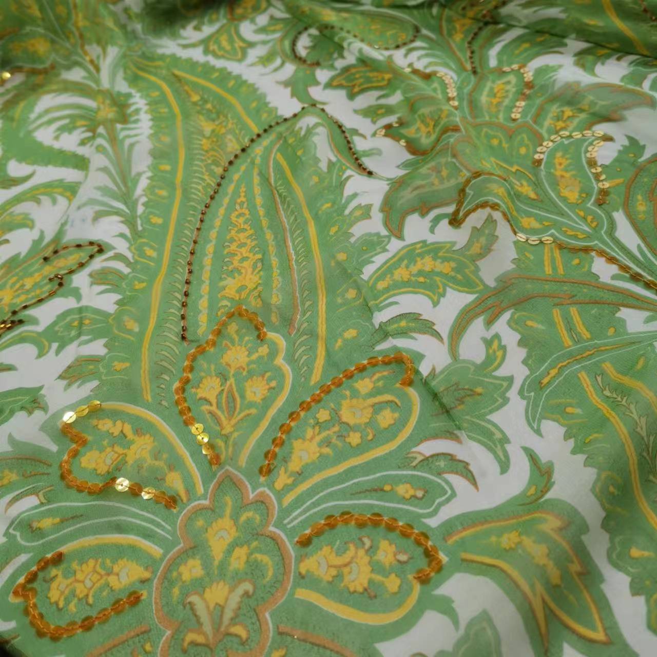 Kain Georgette Sutra Payet Bah - Embroidery Pashmina ulasan dan harga