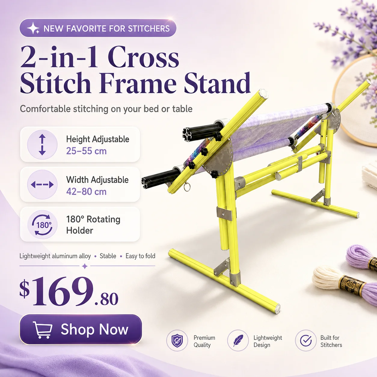 2 in 1, Penyangga Bordir Silan - Embroidery Frame ulasan dan harga