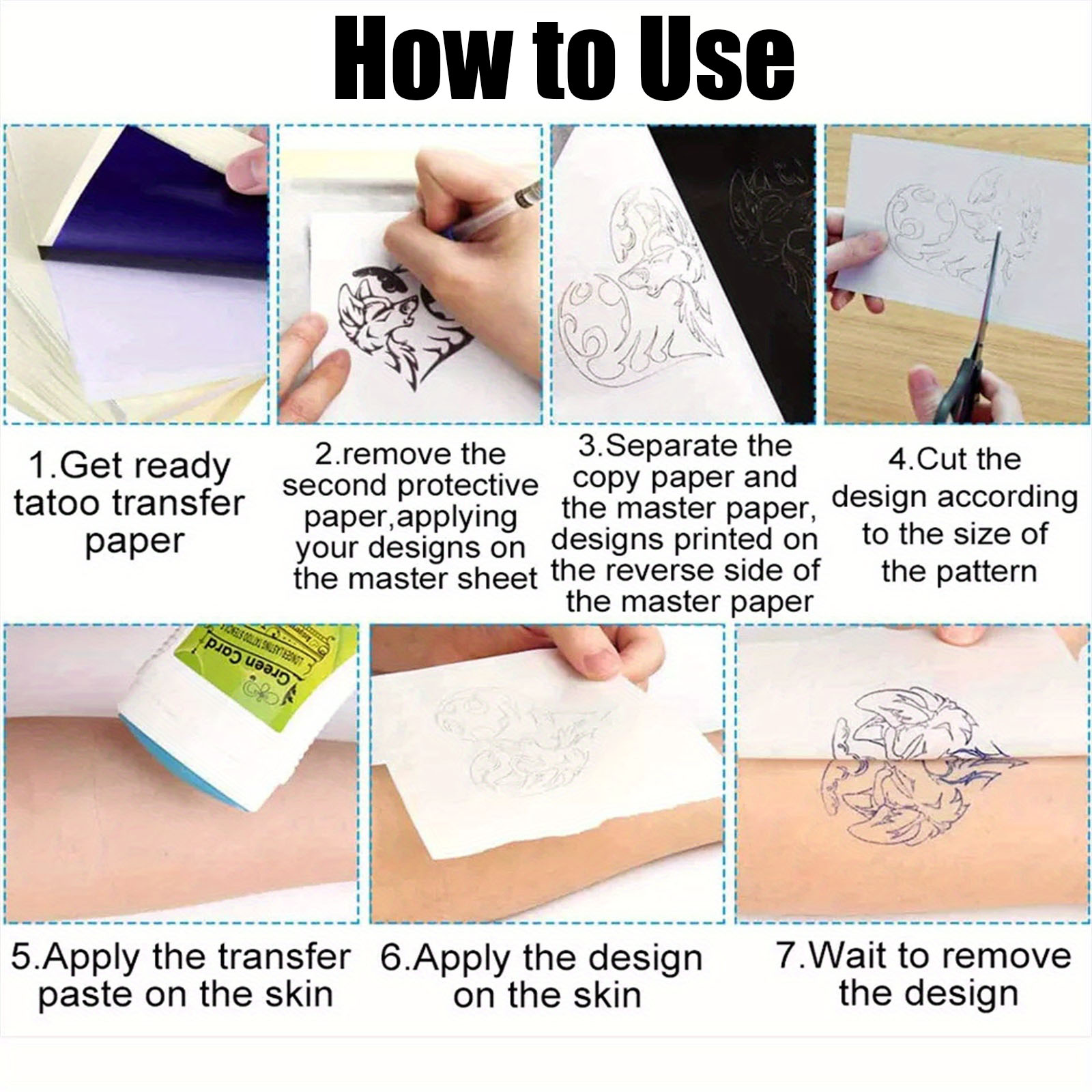 100 Buah Kertas Transfer Tato  - Transfer Paper Carbon ulasan dan harga