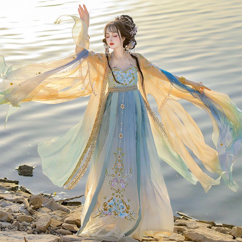 Gaun Hanfu Cina Wanita Bordir  - Embroidery Yellow ulasan dan harga