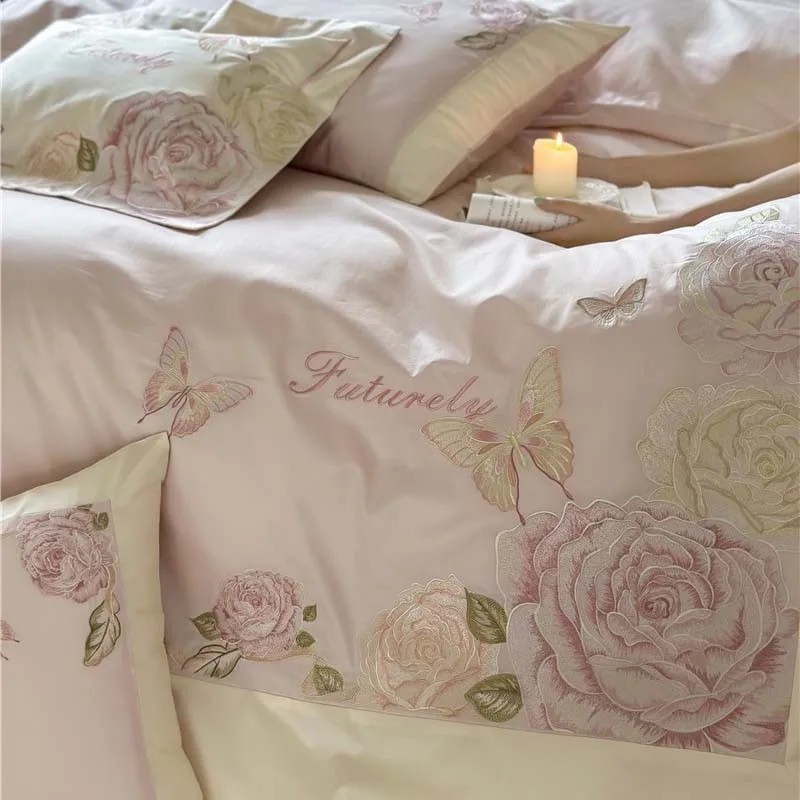 Premium katun Mesir 4Pcs Set t - Embroidery Pashmina ulasan dan harga