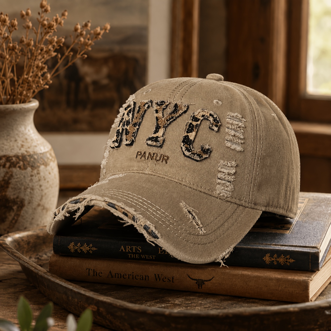 Topi Bordir 2D Motif Leopard R - Embroidery Nyc ulasan dan harga